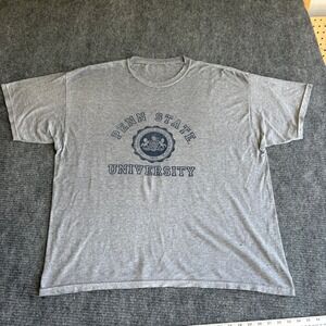 Penn State University T-Shirt Mens Heather Gray Graphic Short Sleeve Tee